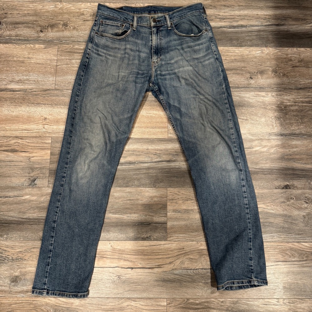 Levis 505 Regular Fit Straight Leg Jeans Mens 34x34 Medium Wash Blue Denim